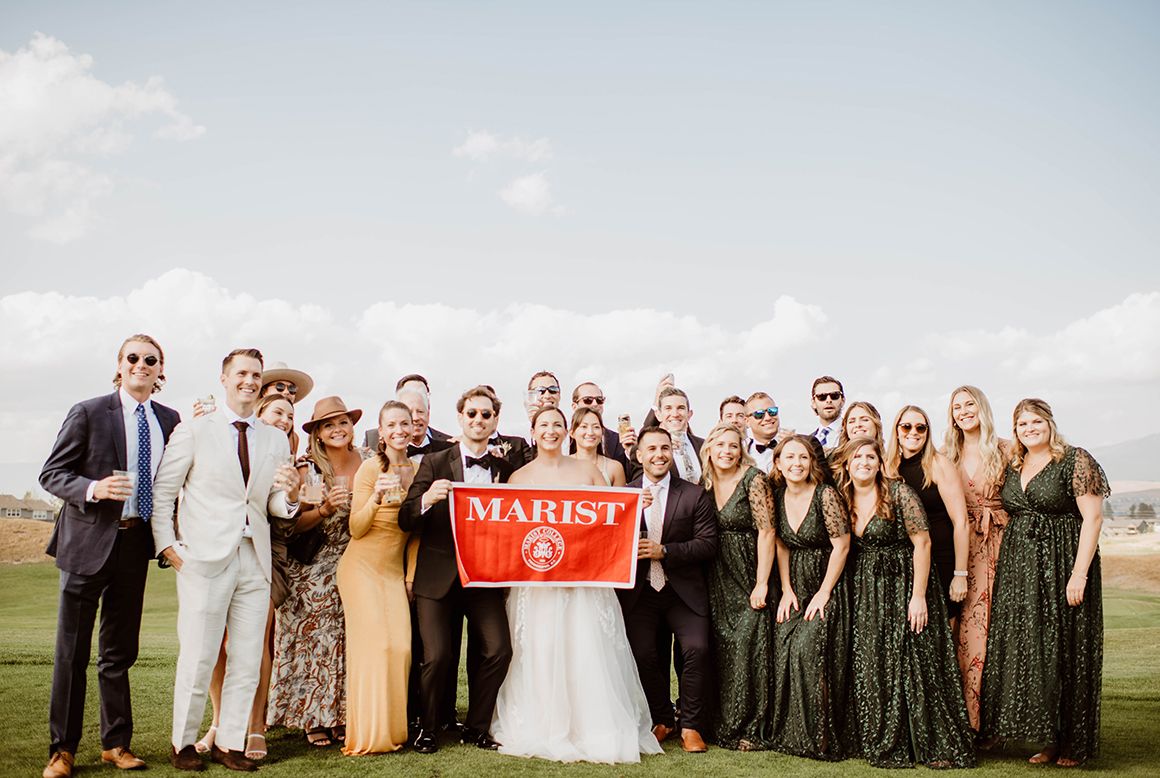 An image of Brian Shannon, Marist Class of 2013, and Madeline Arciello, Marist Class of 2014, when they were married this past September in Missoula, MT. Both swam at Marist and were captains of the swim team in their senior years.