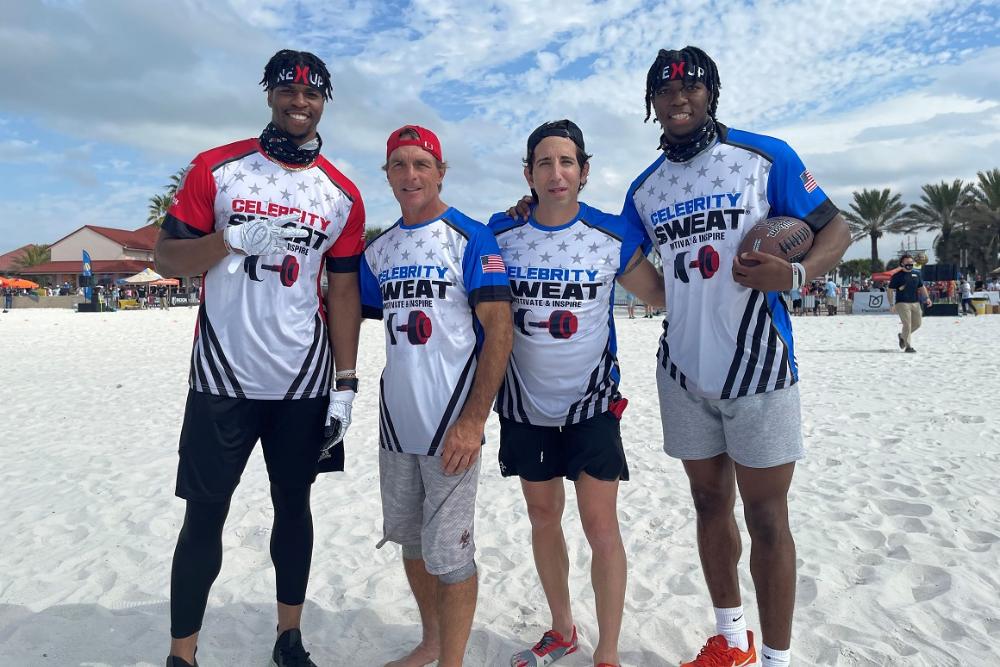 Pictured left to right are Obi Melifonwu, Doug Flutie, Sean Stellato, and Ifeatu Melifonwu.