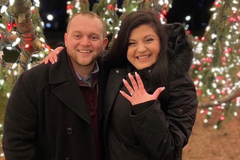 Nick Titolo ’17 and Brianna Liguori ’17 became engaged on campus under the Marist Christmas Tree