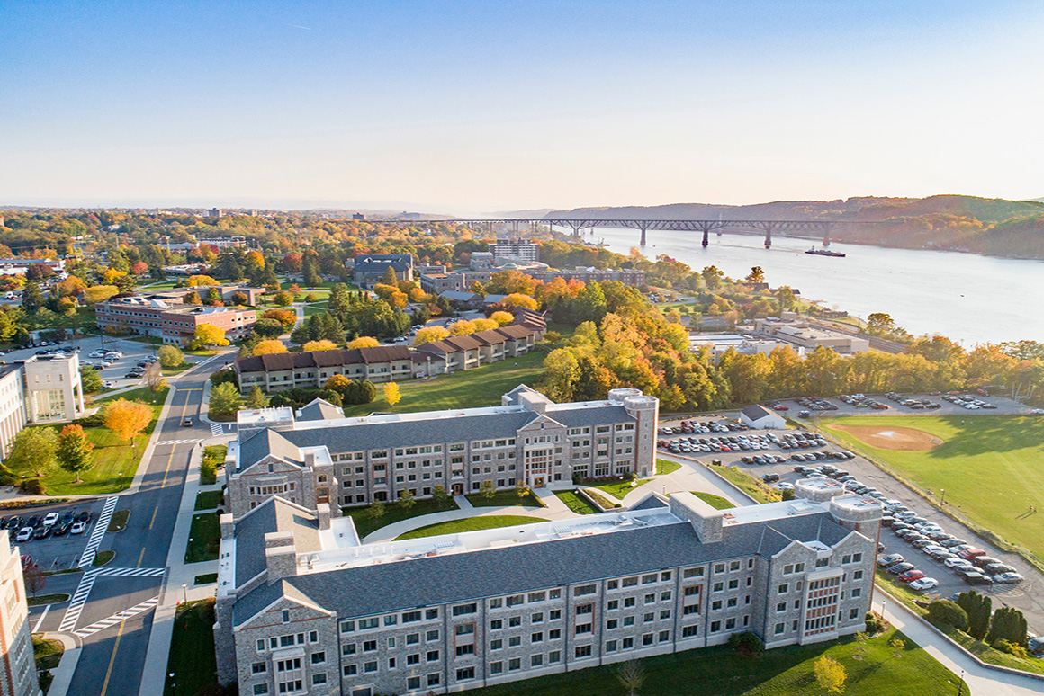 This image shows an aerial view of the North Campus Housing Complex.