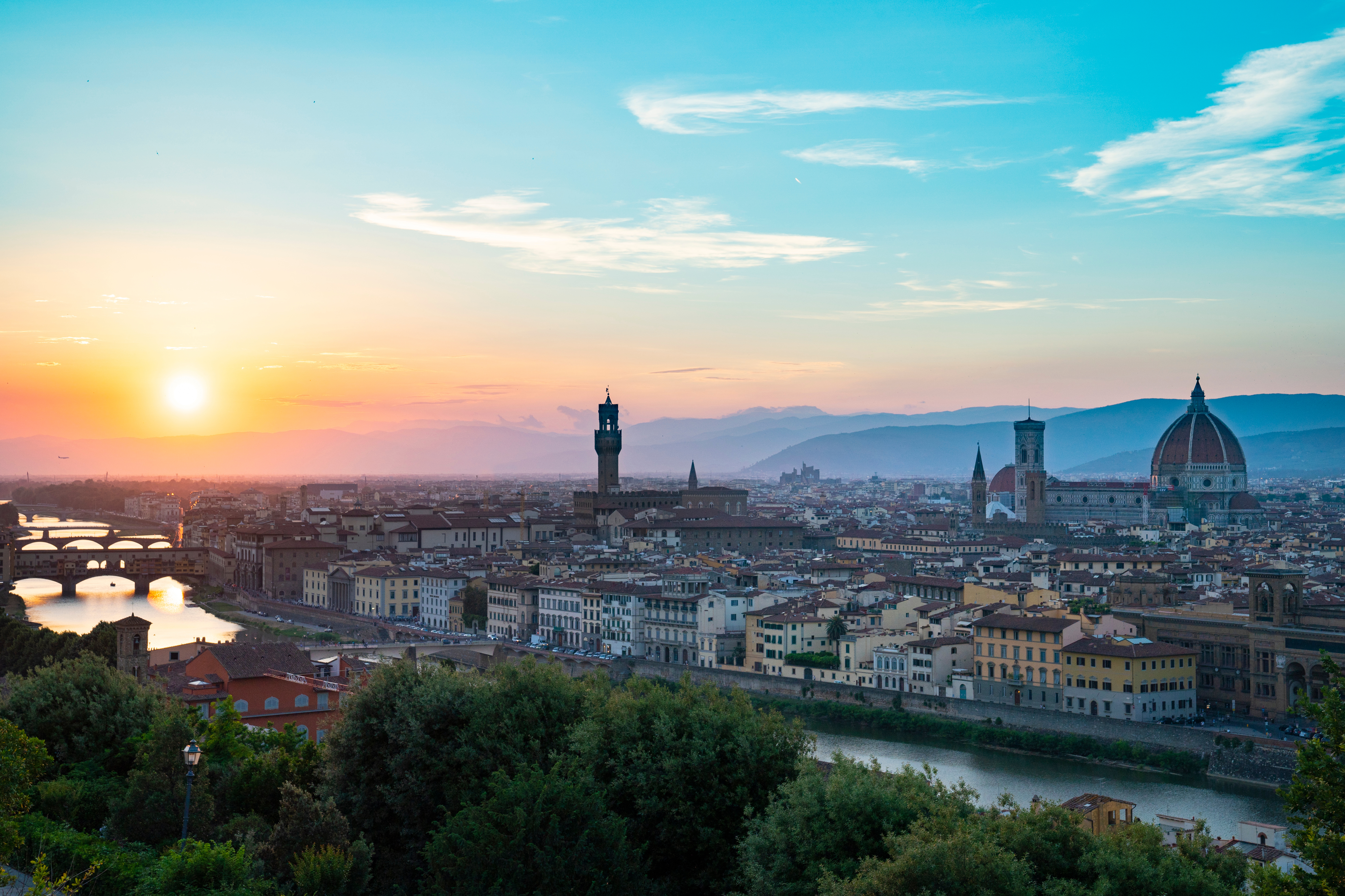 This image shows the skyline of Florence, Italy