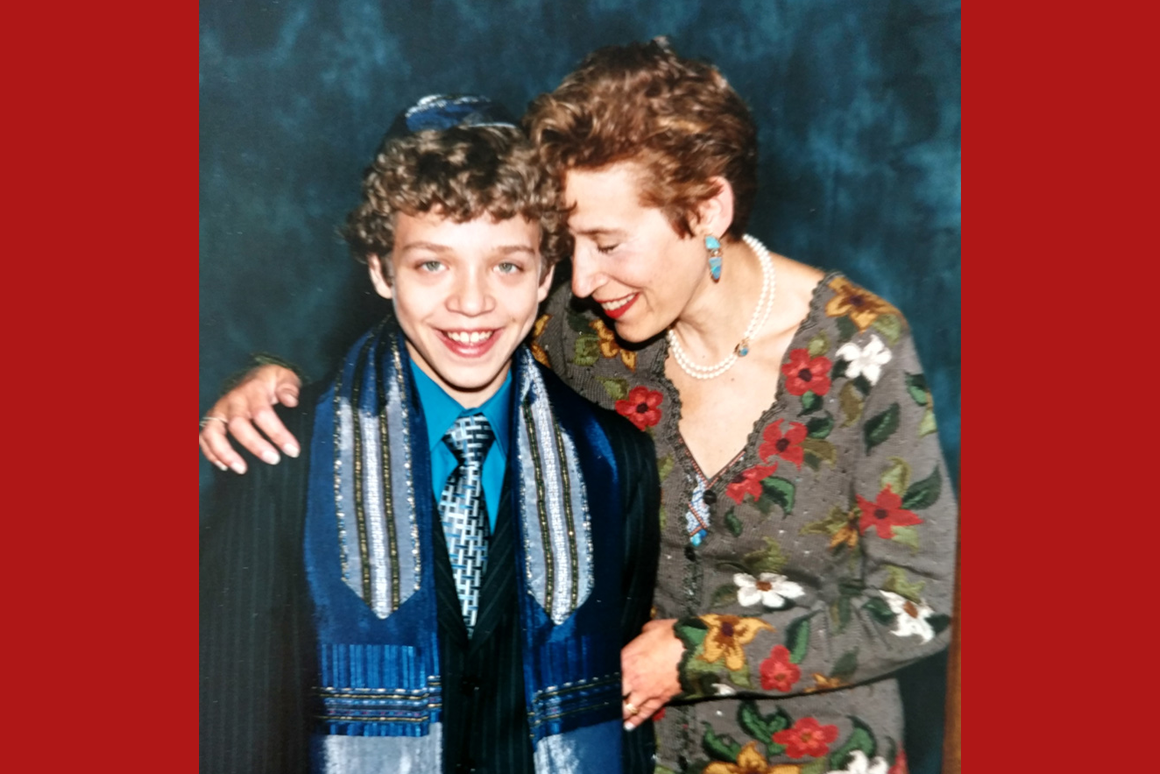 This is an image of Phyllis Bassin and son Zachary at his bar mitzvah