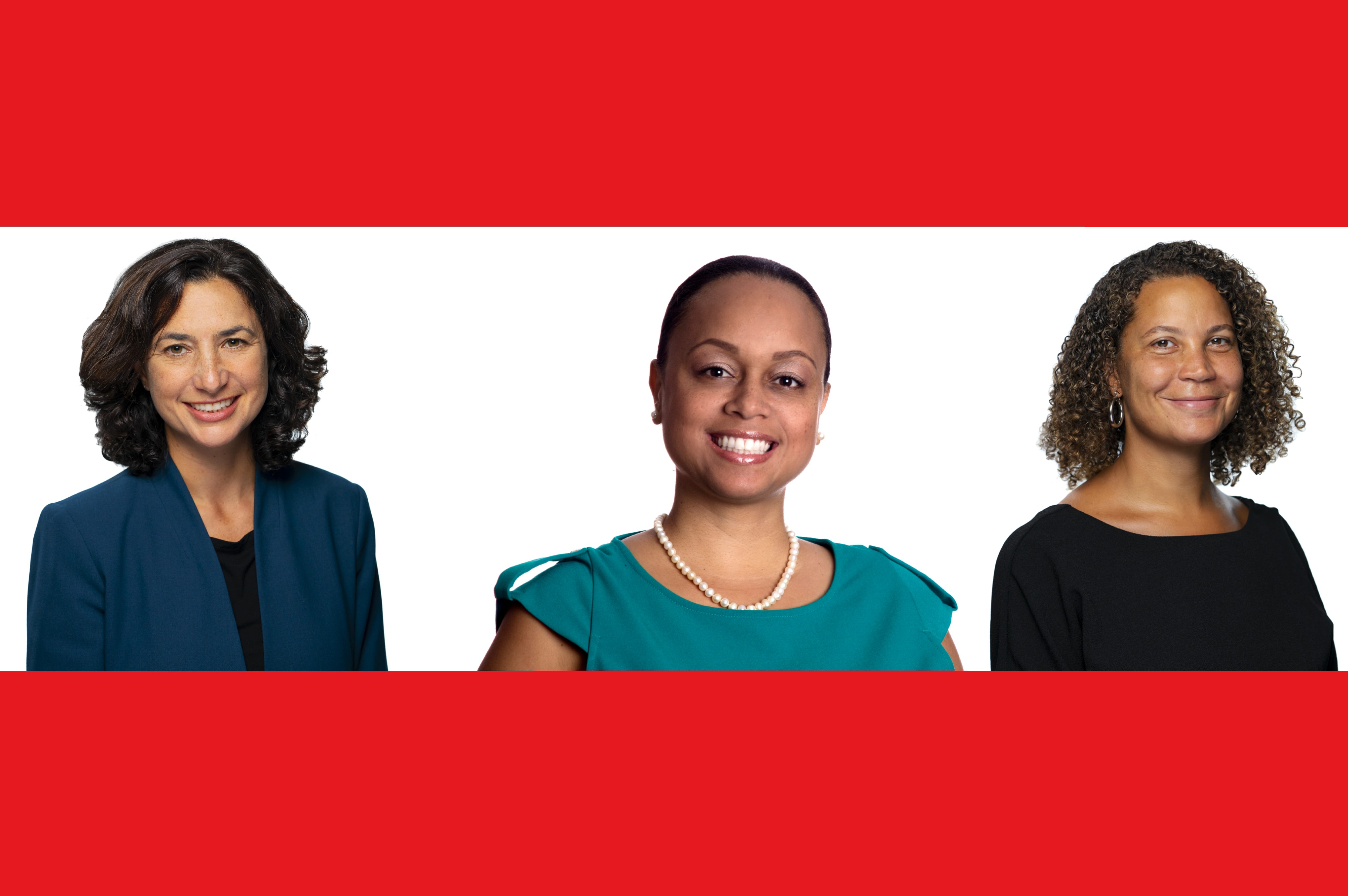 An image of Dr. Carol Rinke, Assistant Dean for the School of Social and Behavioral Sciences and Associate Professor of Education, Dr. Christina Wright Fields, Assistant Professor of Education, and Dr. Vanessa Lynn, Assistant Professor of Criminal Justice