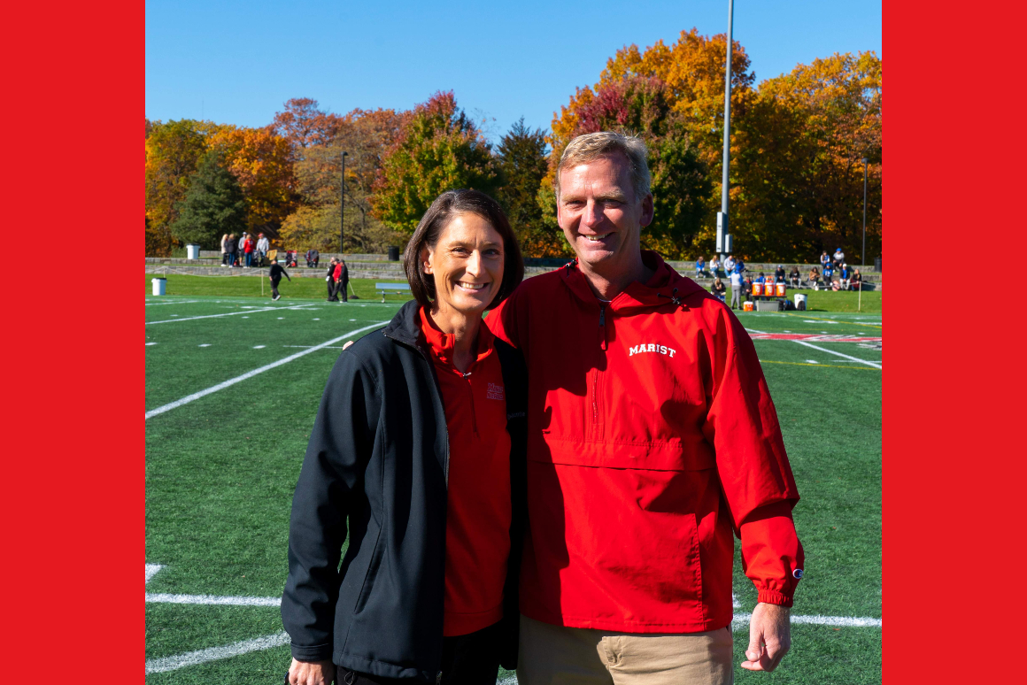 An image of Marist College President Kevin Weinman and his wife, Beth, who launched the President’s Fund for Equity in the Marist Experience. 