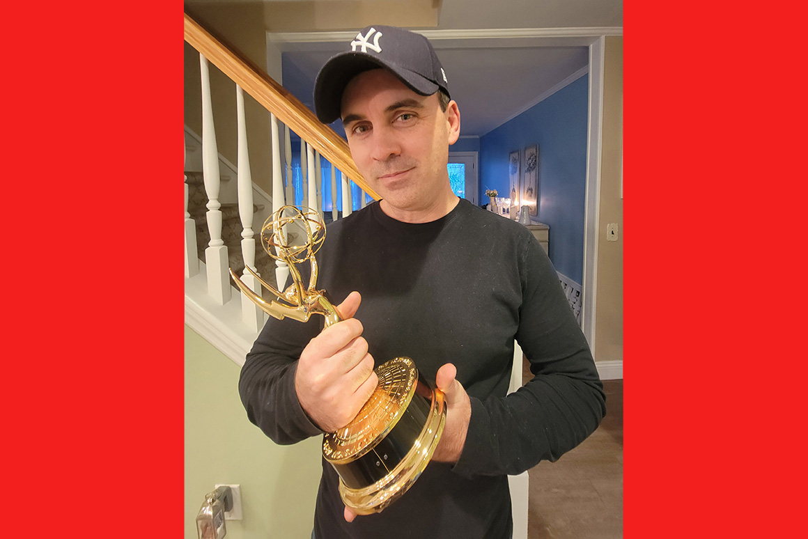 An image of David Rahner, Class of 2000, who won a news Emmy Award for photography.