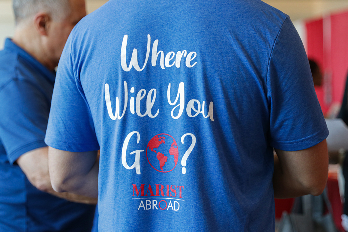 An image of the  Marist Abroad program hosting a Study Abroad fair on campus. Photo by Matthew Moraski/Marist College